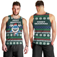 Merry Sharkmas Christmas Men Tank Top Xmas Holiday Patterns - Wonder Print Shop