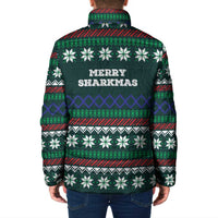 Merry Sharkmas Christmas Padded Jacket Xmas Holiday Patterns - Wonder Print Shop