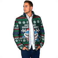 Merry Sharkmas Christmas Padded Jacket Xmas Holiday Patterns - Wonder Print Shop