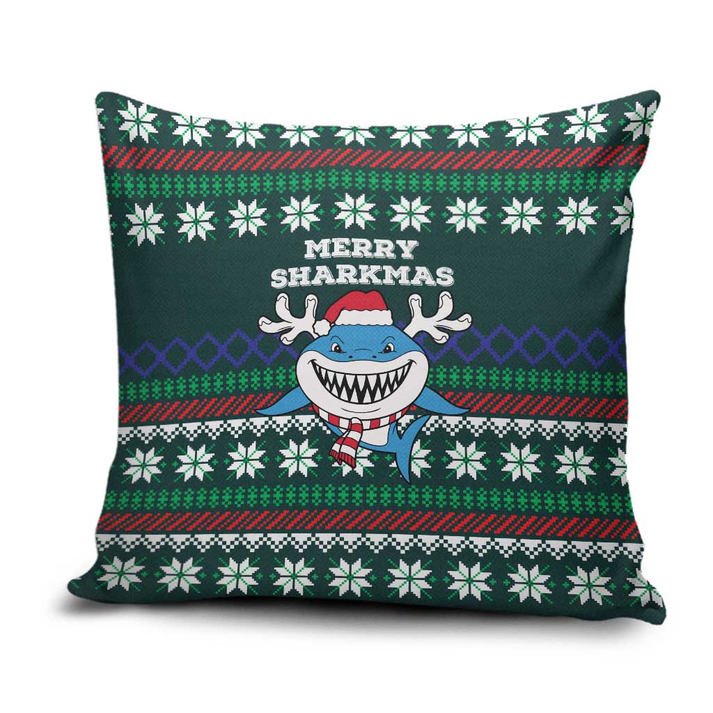 Merry Sharkmas Christmas Pillow Cover Xmas Holiday Patterns - Wonder Print Shop