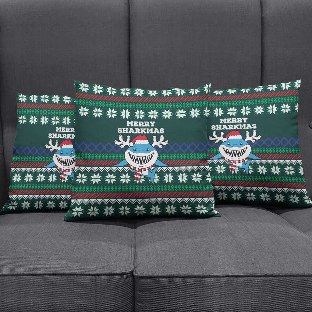 Merry Sharkmas Christmas Pillow Cover Xmas Holiday Patterns - Wonder Print Shop