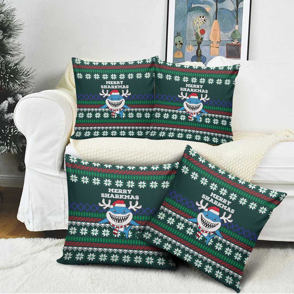 Merry Sharkmas Christmas Pillow Cover Xmas Holiday Patterns - Wonder Print Shop