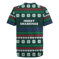 Merry Sharkmas Christmas Rugby Jersey Xmas Holiday Patterns - Wonder Print Shop