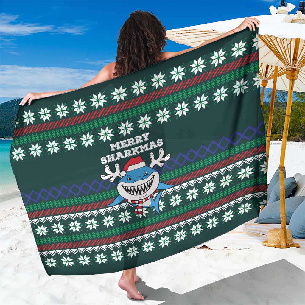 Merry Sharkmas Christmas Sarong Xmas Holiday Patterns - Wonder Print Shop