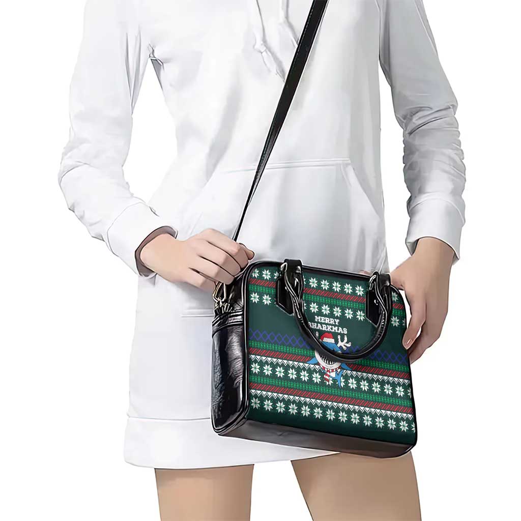 Merry Sharkmas Christmas Shoulder Handbag Xmas Holiday Patterns - Wonder Print Shop