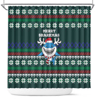 Merry Sharkmas Christmas Shower Curtain Xmas Holiday Patterns - Wonder Print Shop