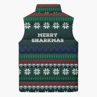 Merry Sharkmas Christmas Sleeveless Puffer Jacket Xmas Holiday Patterns - Wonder Print Shop