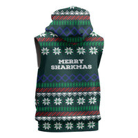 Merry Sharkmas Christmas Sleeveless Zip Hoodie Xmas Holiday Patterns - Wonder Print Shop