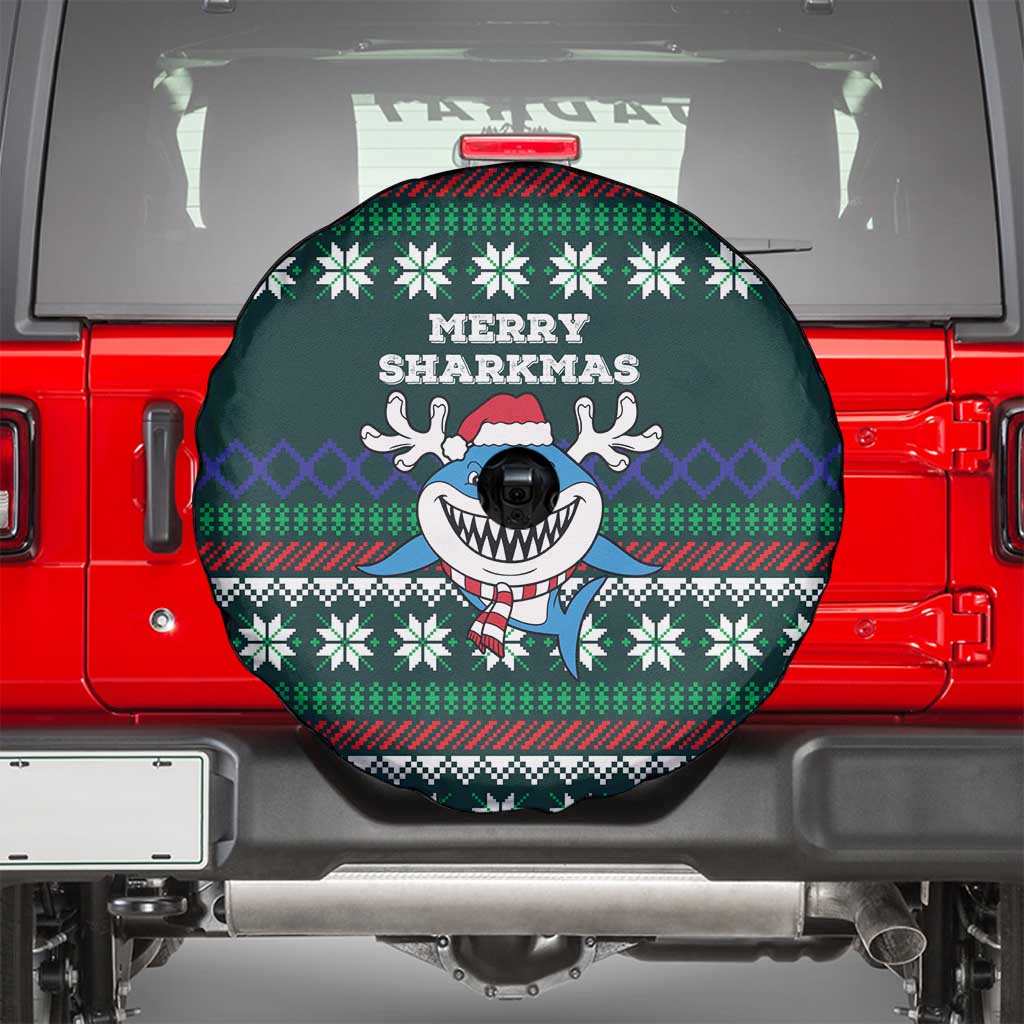 Merry Sharkmas Christmas Spare Tire Cover Xmas Holiday Patterns - Wonder Print Shop