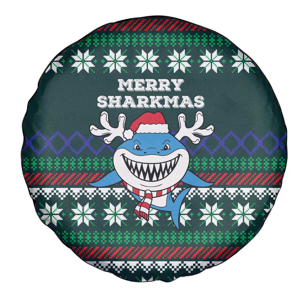 Merry Sharkmas Christmas Spare Tire Cover Xmas Holiday Patterns - Wonder Print Shop