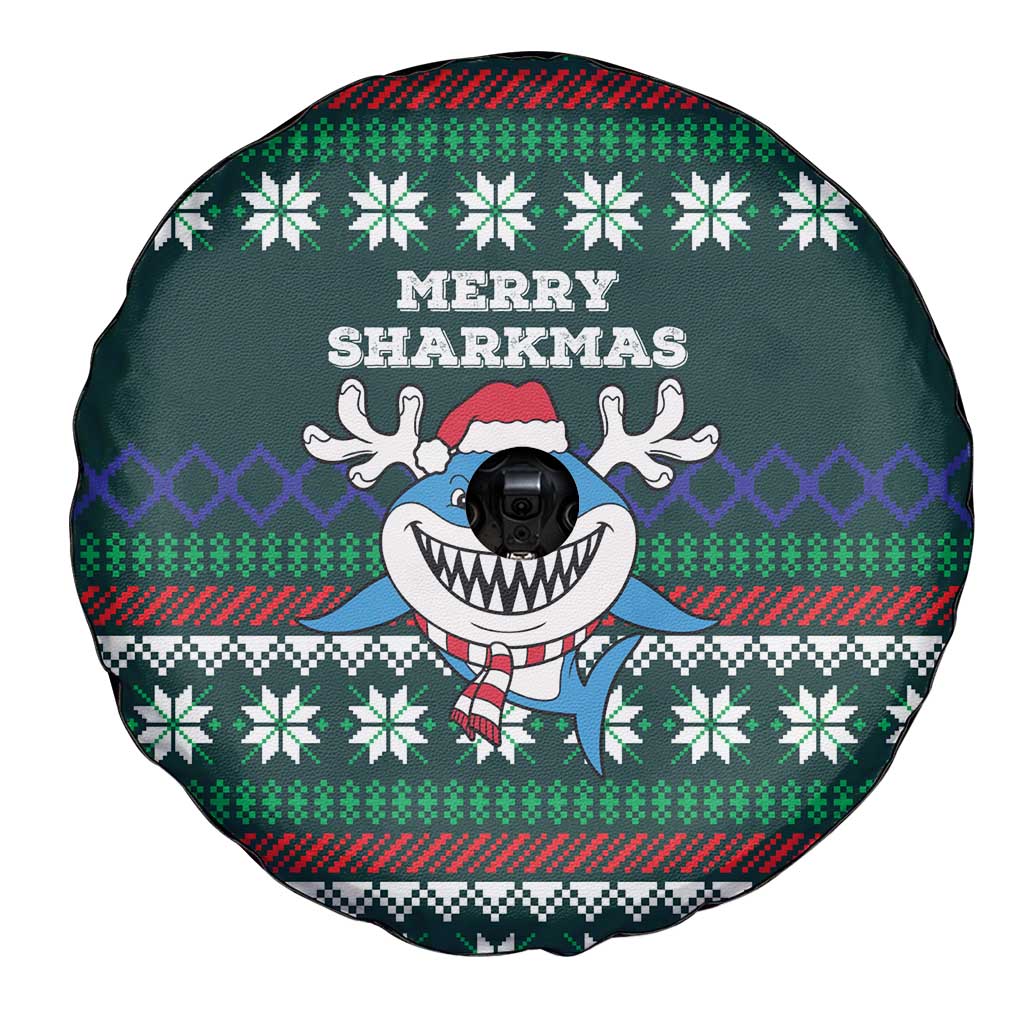 Merry Sharkmas Christmas Spare Tire Cover Xmas Holiday Patterns - Wonder Print Shop