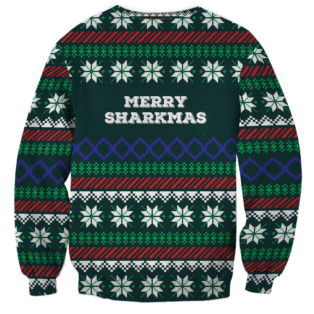 Merry Sharkmas Christmas Sweatshirt Xmas Holiday Patterns - Wonder Print Shop