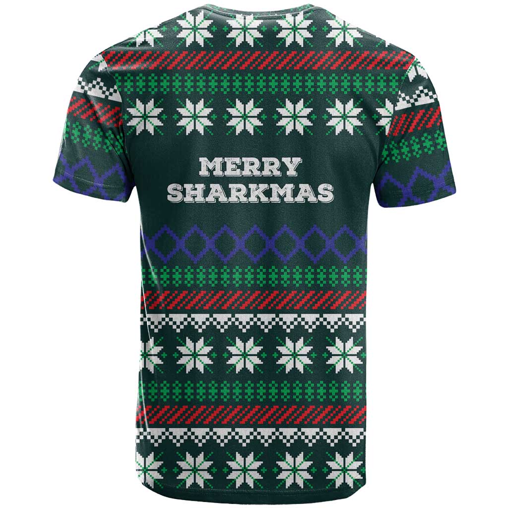 Merry Sharkmas Christmas T Shirt Xmas Holiday Patterns - Wonder Print Shop