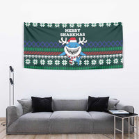 Merry Sharkmas Christmas Tapestry Xmas Holiday Patterns - Wonder Print Shop