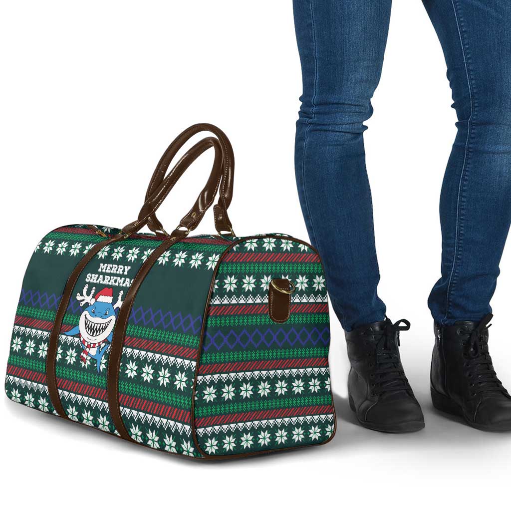 Merry Sharkmas Christmas Travel Bag Xmas Holiday Patterns - Wonder Print Shop