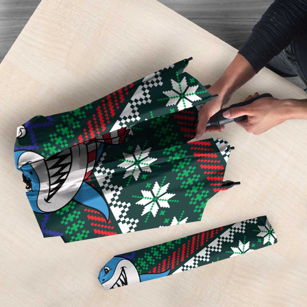 Merry Sharkmas Christmas Umbrella Xmas Holiday Patterns - Wonder Print Shop