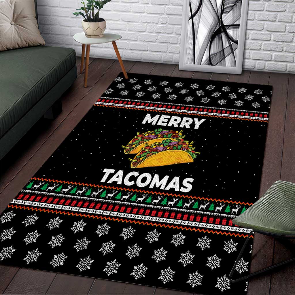 Merry Tacomas Christmas Area Rug Xmas Holiday Patterns - Wonder Print Shop