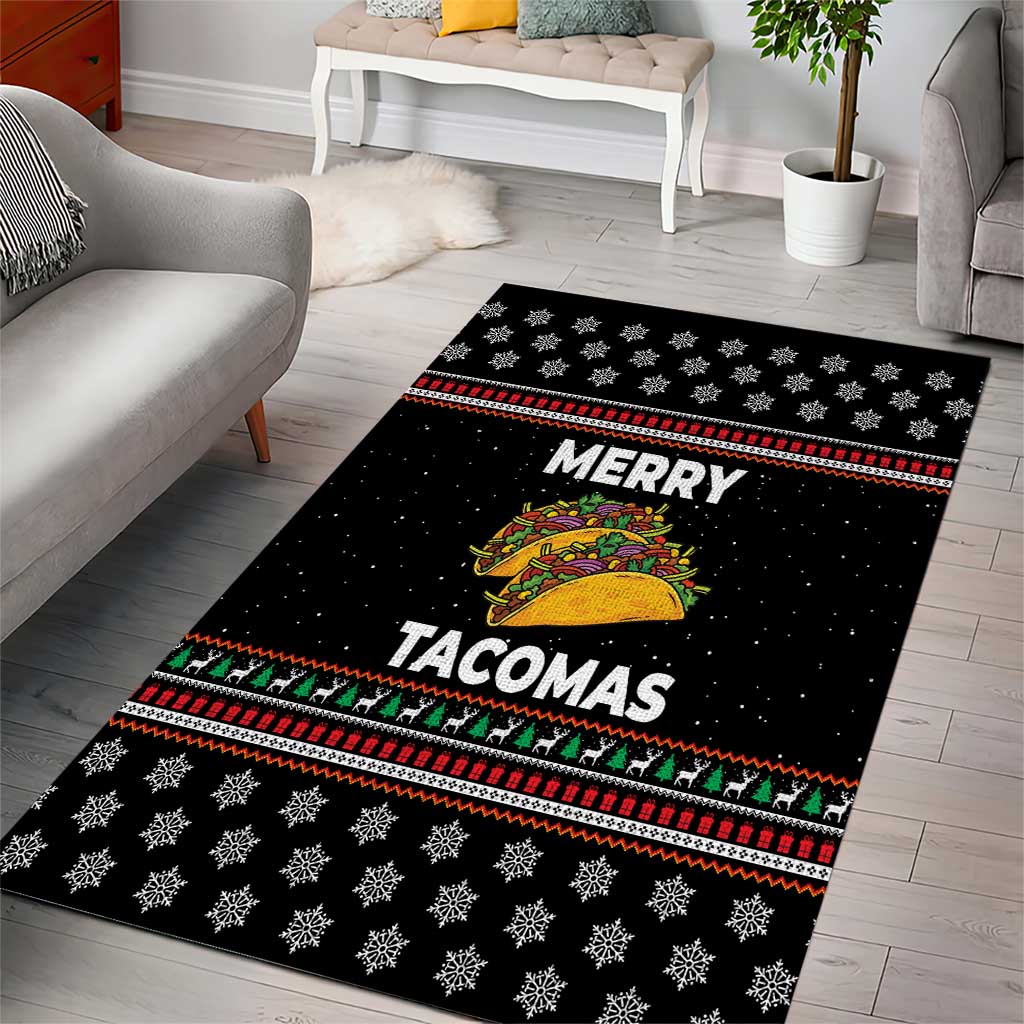 Merry Tacomas Christmas Area Rug Xmas Holiday Patterns - Wonder Print Shop