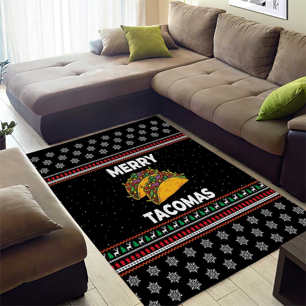 Merry Tacomas Christmas Area Rug Xmas Holiday Patterns - Wonder Print Shop