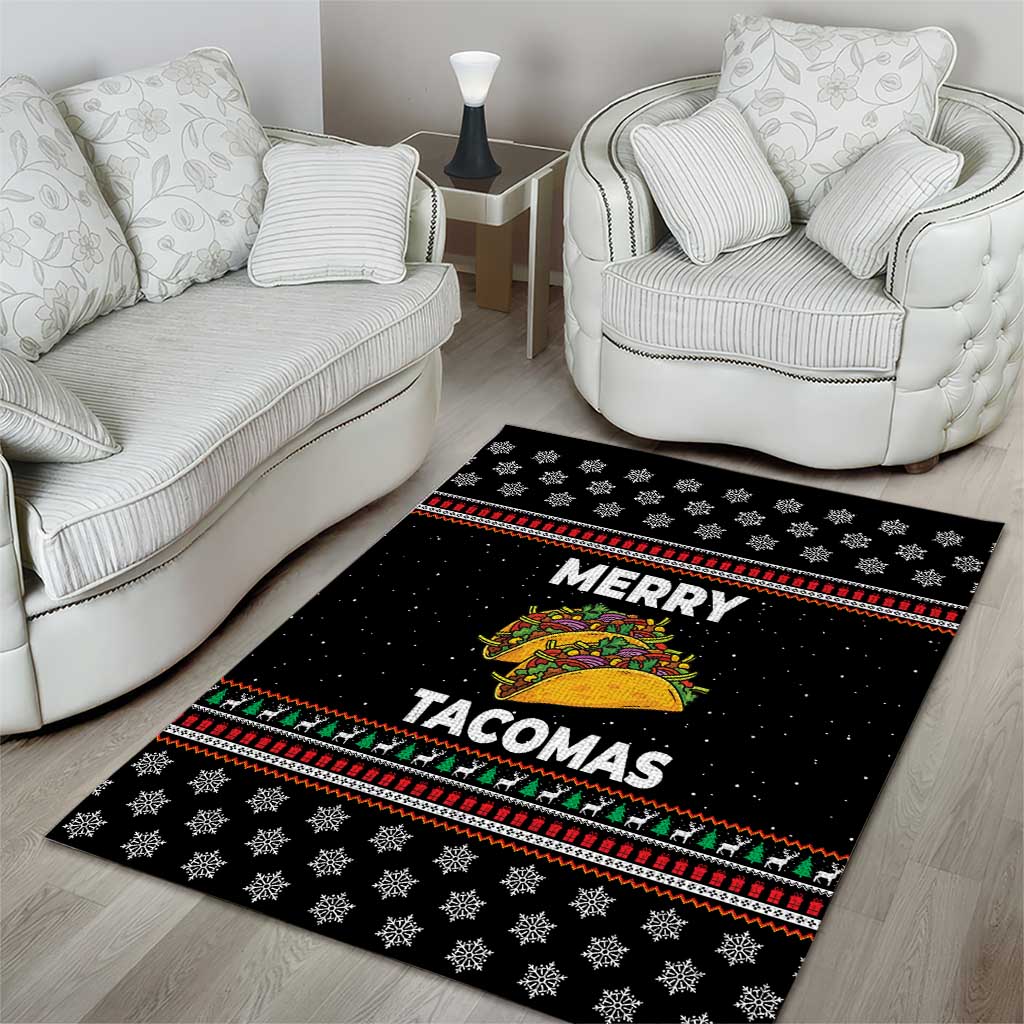 Merry Tacomas Christmas Area Rug Xmas Holiday Patterns - Wonder Print Shop