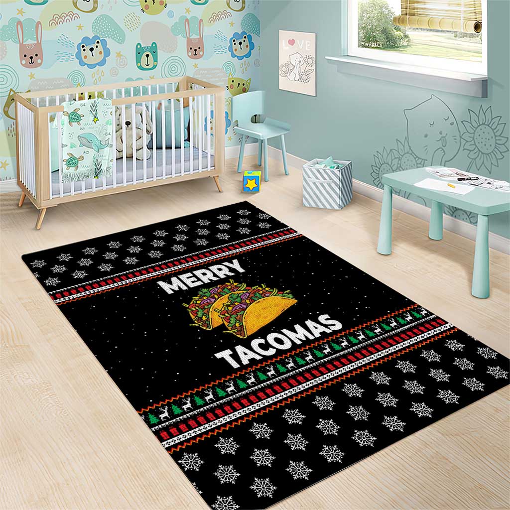 Merry Tacomas Christmas Area Rug Xmas Holiday Patterns - Wonder Print Shop