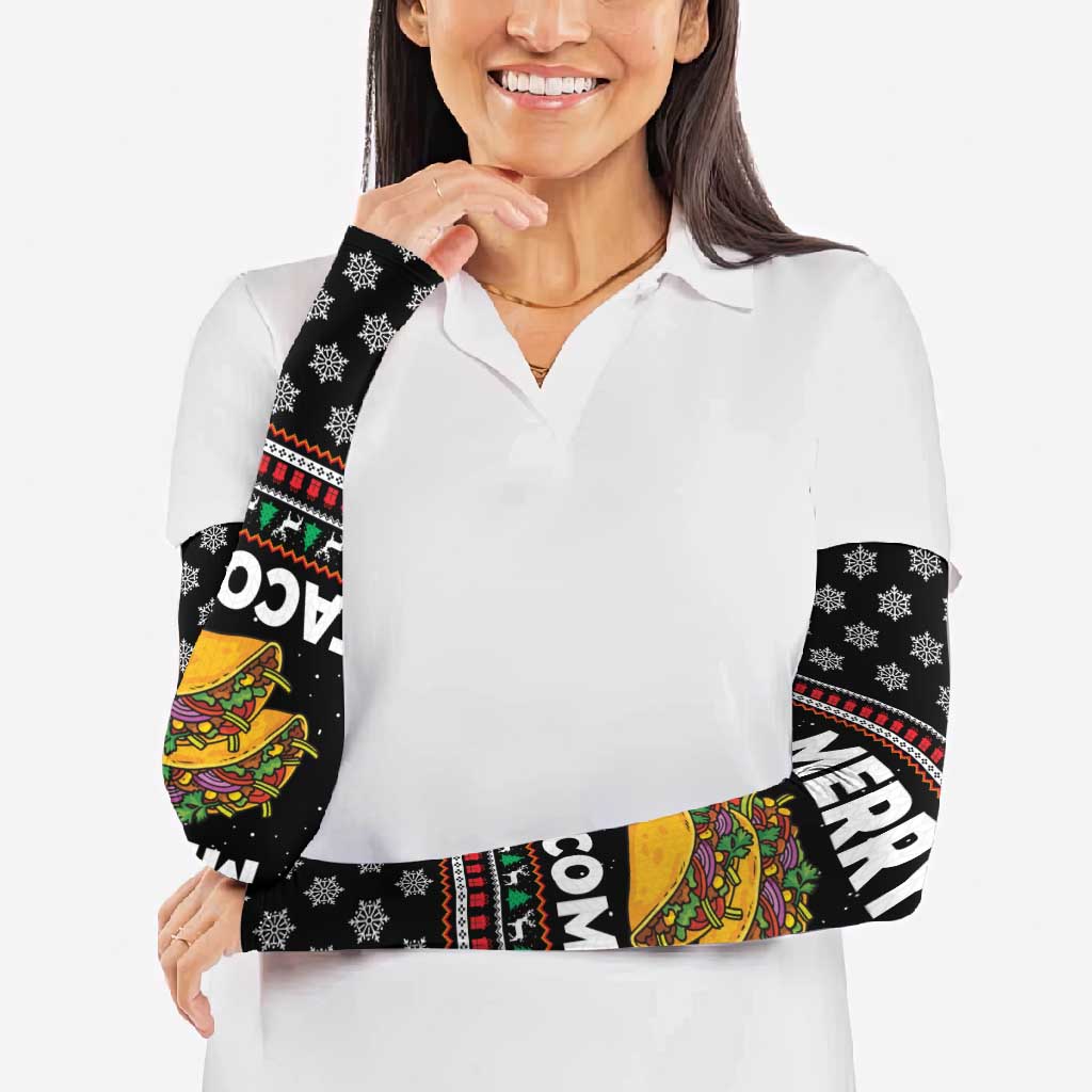 Merry Tacomas Christmas Arm Sleeves Xmas Holiday Patterns - Wonder Print Shop