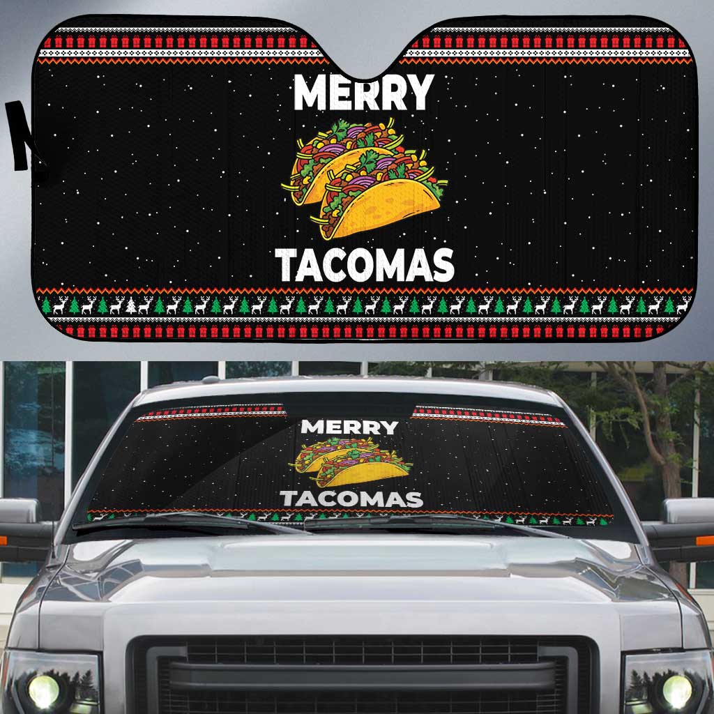 Merry Tacomas Christmas Auto Sun Shade Xmas Holiday Patterns - Wonder Print Shop