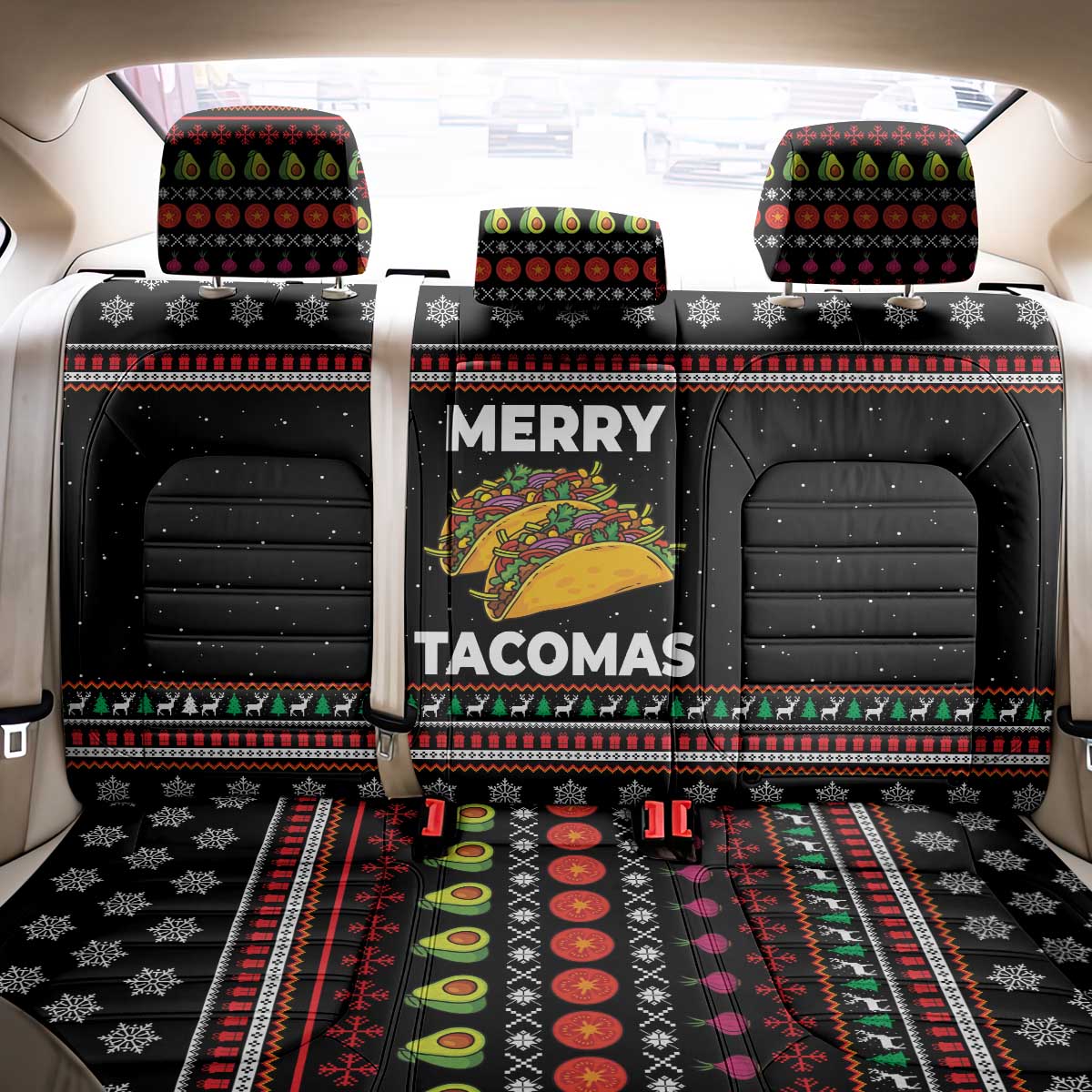 Merry Tacomas Christmas Back Car Seat Cover Xmas Holiday Patterns - Wonder Print Shop