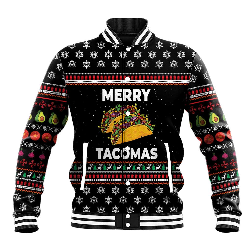 Merry Tacomas Christmas Baseball Jacket Xmas Holiday Patterns - Wonder Print Shop