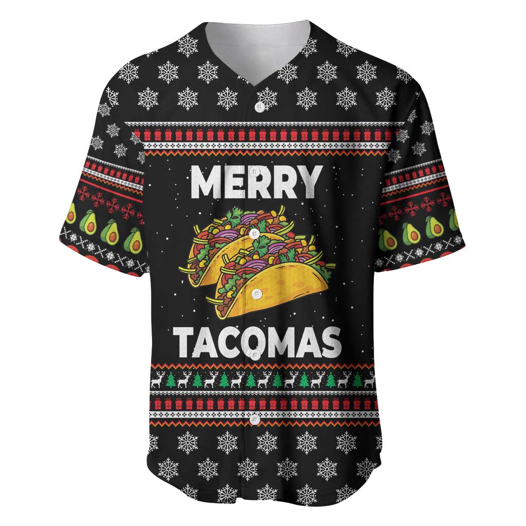Merry Tacomas Christmas Baseball Jersey Xmas Holiday Patterns - Wonder Print Shop