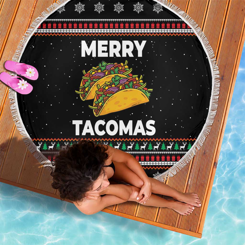 Merry Tacomas Christmas Beach Blanket Xmas Holiday Patterns - Wonder Print Shop