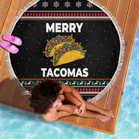 Merry Tacomas Christmas Beach Blanket Xmas Holiday Patterns - Wonder Print Shop