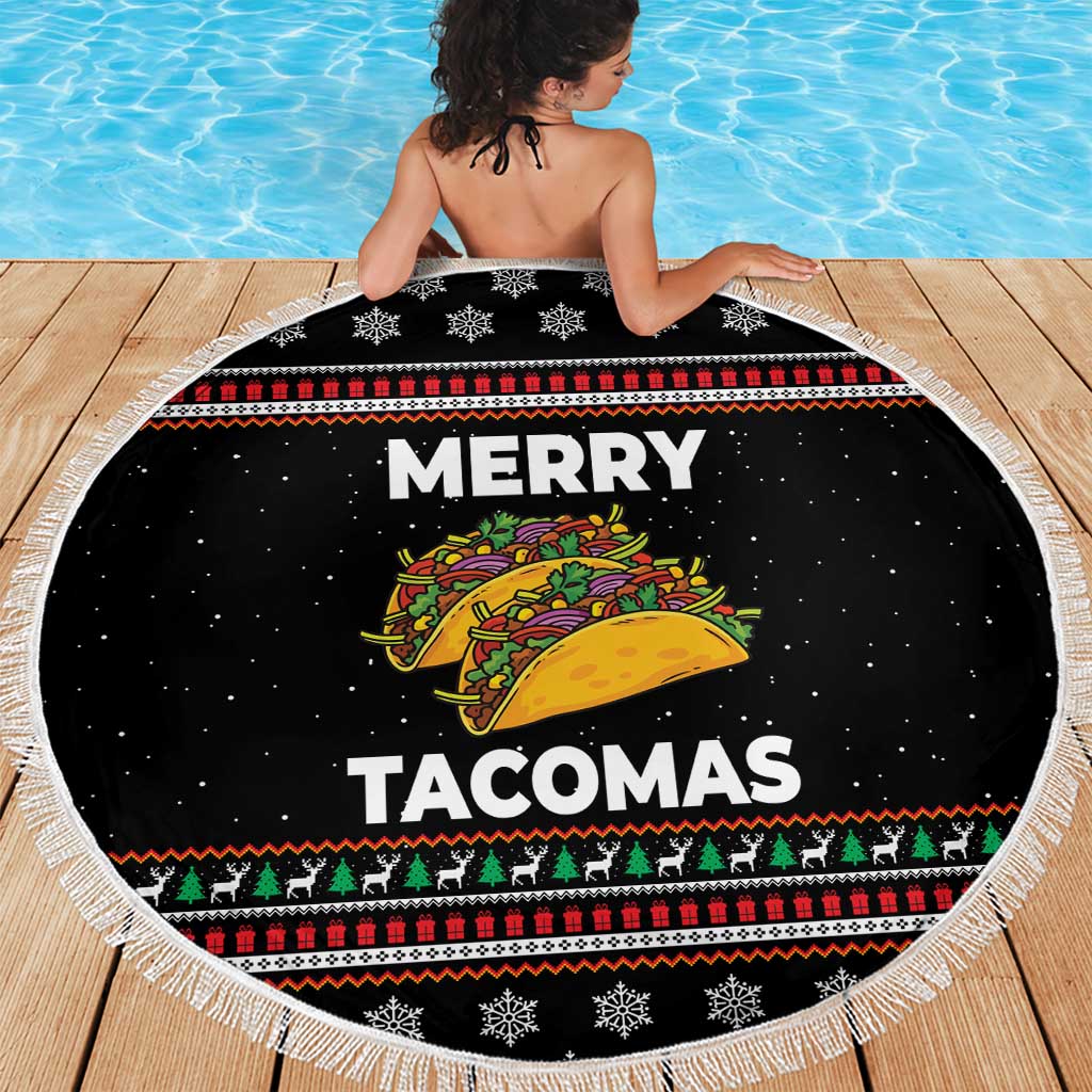 Merry Tacomas Christmas Beach Blanket Xmas Holiday Patterns - Wonder Print Shop