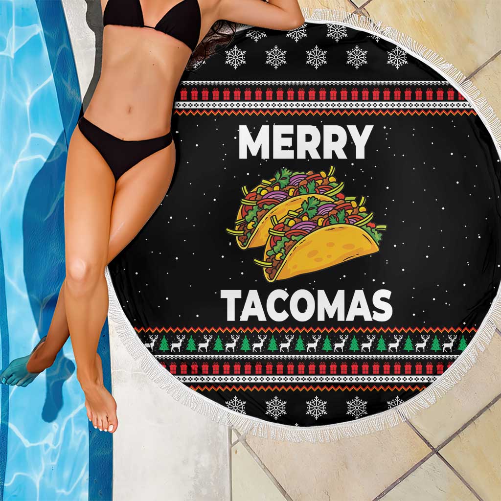 Merry Tacomas Christmas Beach Blanket Xmas Holiday Patterns - Wonder Print Shop
