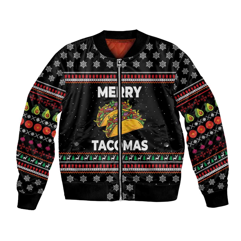 Merry Tacomas Christmas Bomber Jacket Xmas Holiday Patterns - Wonder Print Shop