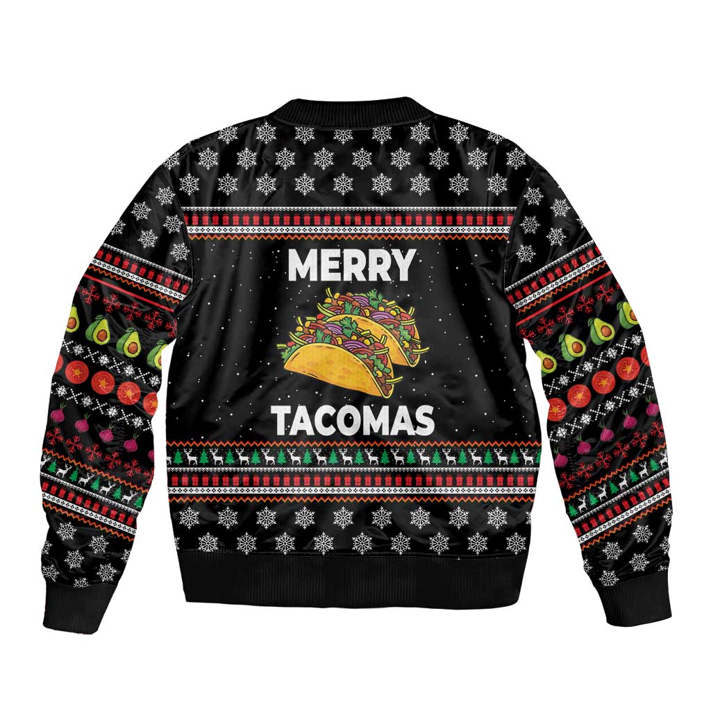 Merry Tacomas Christmas Bomber Jacket Xmas Holiday Patterns - Wonder Print Shop