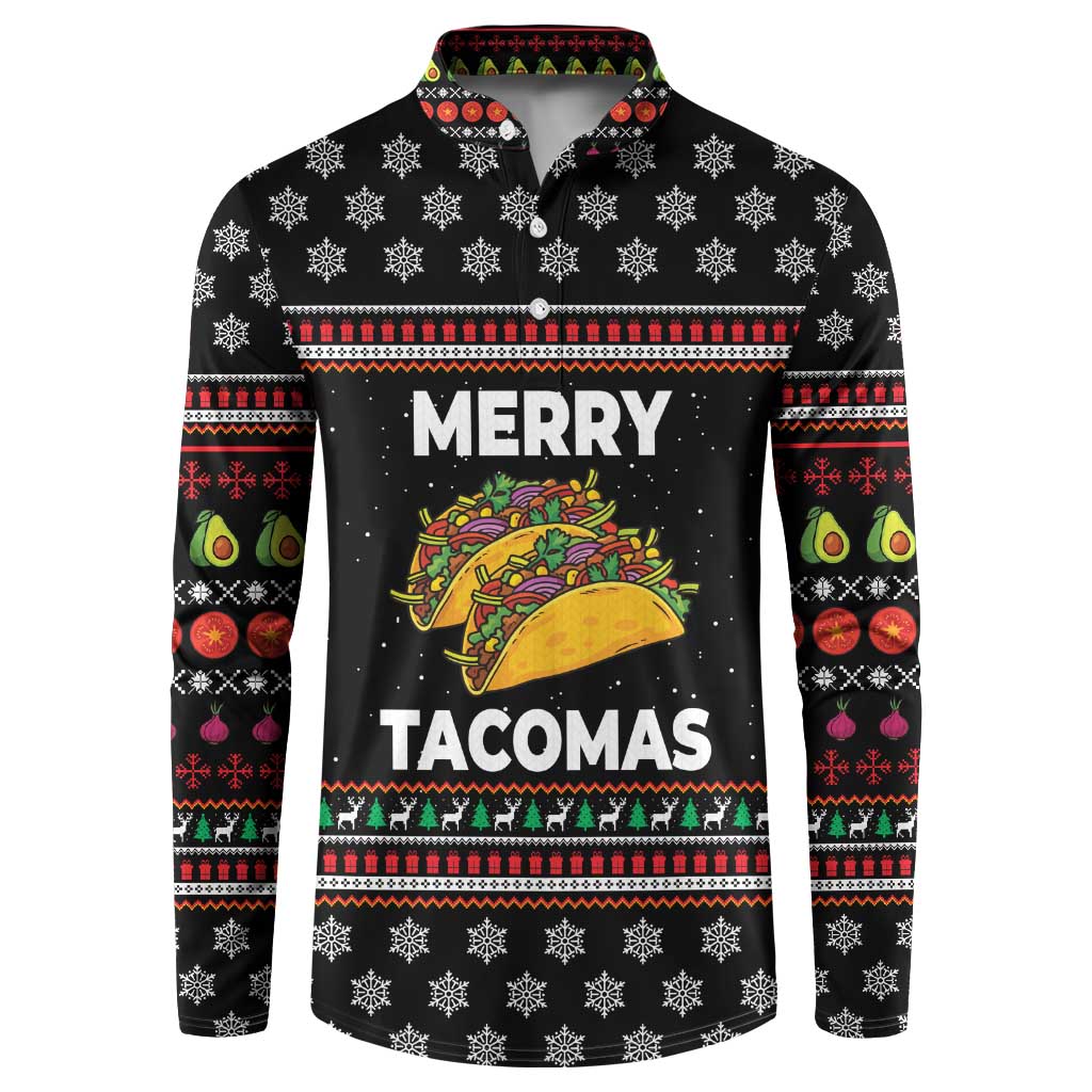 Merry Tacomas Christmas Button Sweatshirt Xmas Holiday Patterns - Wonder Print Shop