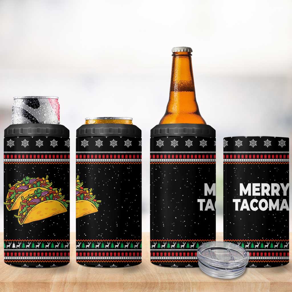 Merry Tacomas Christmas 4 in 1 Can Cooler Tumbler Xmas Holiday Patterns - Wonder Print Shop