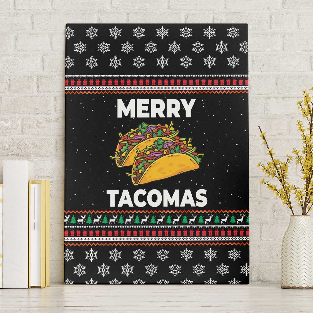 Merry Tacomas Christmas Canvas Wall Art Xmas Holiday Patterns - Wonder Print Shop