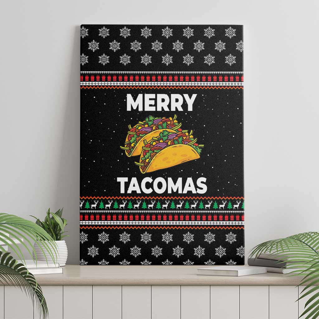 Merry Tacomas Christmas Canvas Wall Art Xmas Holiday Patterns - Wonder Print Shop