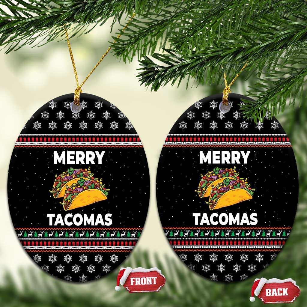 Merry Tacomas Christmas Ceramic Ornament Xmas Holiday Patterns - Wonder Print Shop