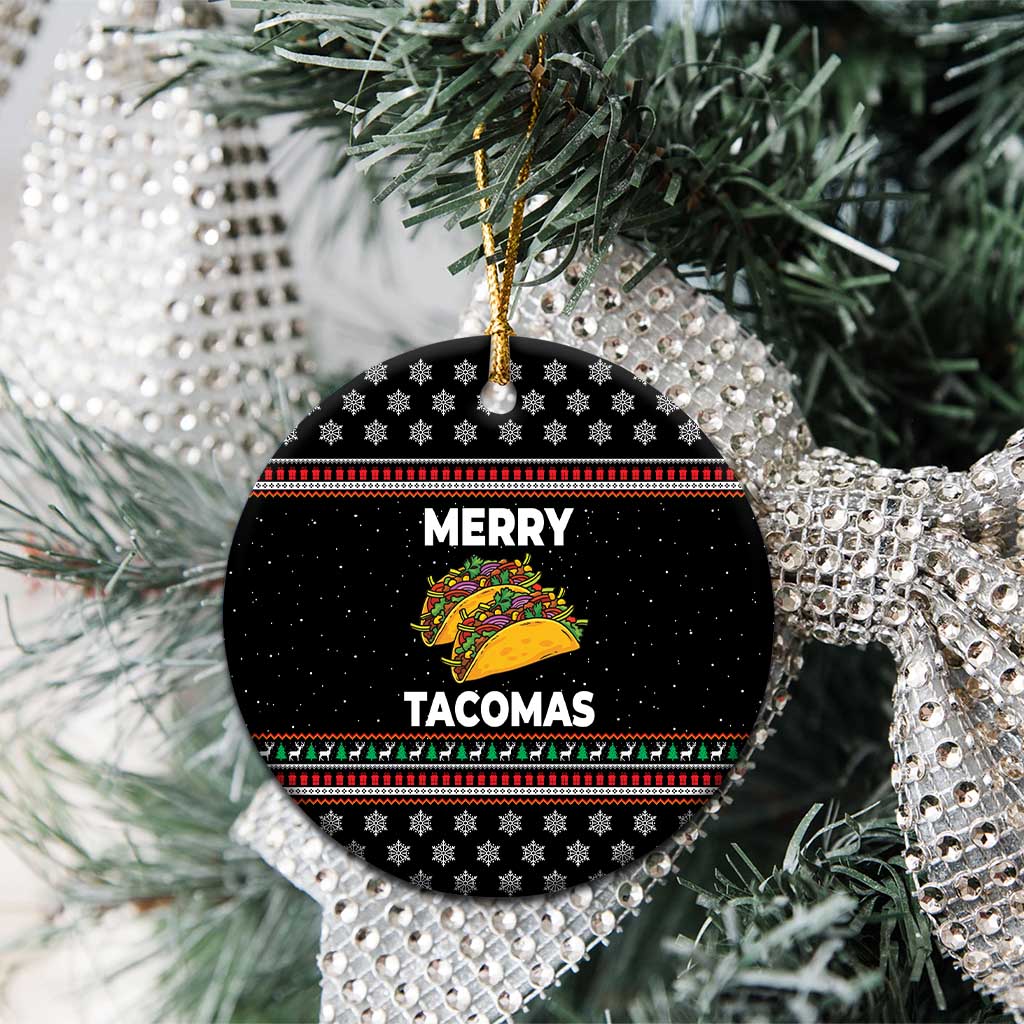 Merry Tacomas Christmas Ceramic Ornament Xmas Holiday Patterns - Wonder Print Shop