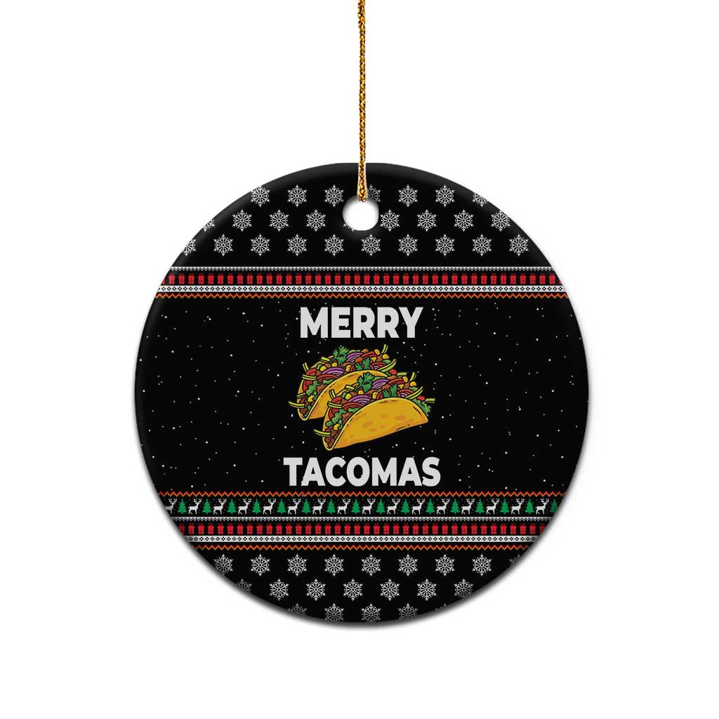 Merry Tacomas Christmas Ceramic Ornament Xmas Holiday Patterns - Wonder Print Shop