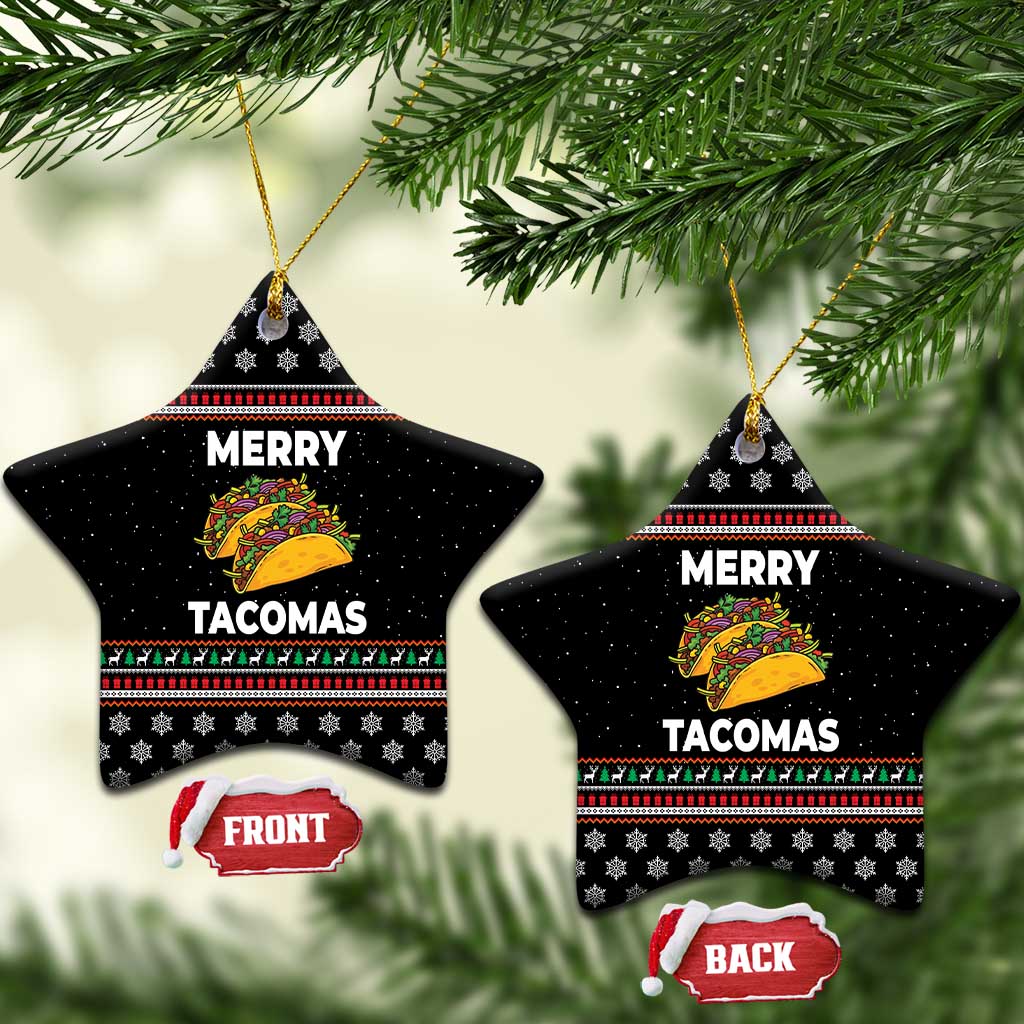 Merry Tacomas Christmas Ceramic Ornament Xmas Holiday Patterns - Wonder Print Shop