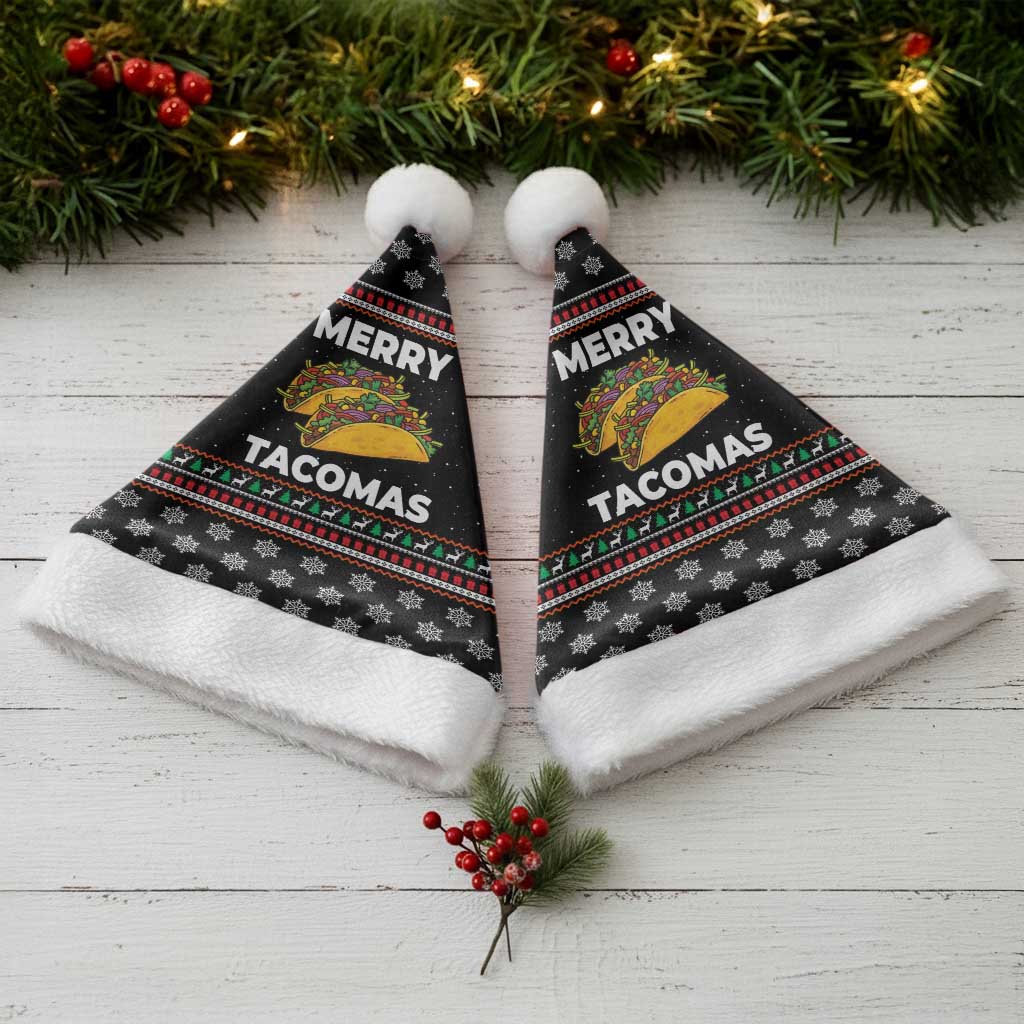 Merry Tacomas Christmas Santa Hat Xmas Holiday Patterns - Wonder Print Shop