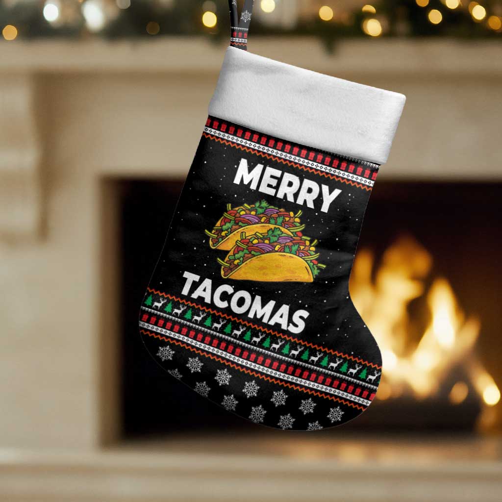 Merry Tacomas Christmas Stocking Xmas Holiday Patterns - Wonder Print Shop