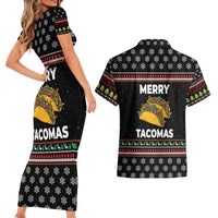 Merry Tacomas Christmas Couples Matching Short Sleeve Bodycon Dress and Hawaiian Shirt Xmas Holiday Patterns - Wonder Print Shop