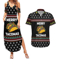 Merry Tacomas Christmas Couples Matching Summer Maxi Dress and Hawaiian Shirt Xmas Holiday Patterns - Wonder Print Shop