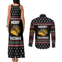Merry Tacomas Christmas Couples Matching Tank Maxi Dress and Long Sleeve Button Shirt Xmas Holiday Patterns - Wonder Print Shop