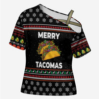 Merry Tacomas Christmas Cross Shoulder Shirt Xmas Holiday Patterns - Wonder Print Shop